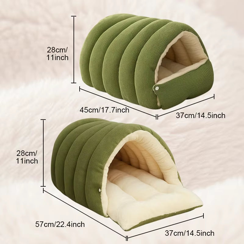 Heated Cat Bed Winter Warm Plush House with Removable Cover Waterproof Scratch Resistant for Cats Small Dogs Comfort Pet Warmth
