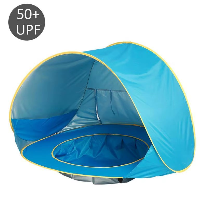 2 in 1 UPF 50+ Baby Beach Tent Waterproof Sun Shelter Uv-Protecting Sunshelter with Pool Kid Outdoor Sunshade Beach Sunshelter